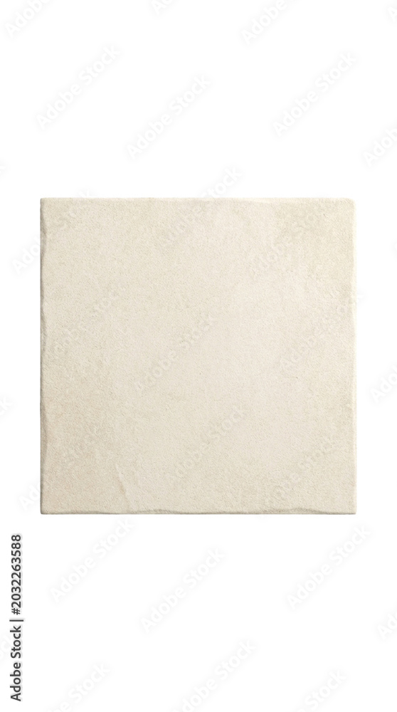 Fototapeta premium Rustic cream square tile isolated on transparent background, ready for design use in stickers, print on demand, clipart, T-shirt design, and sublimation projects.