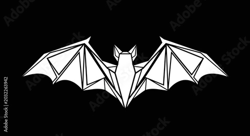 Canvas Print Geometric Bat Design Illustration.