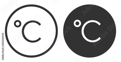 Bild auf Leinwand celsius temperature symbols set temperature measurement icons vector illustratio