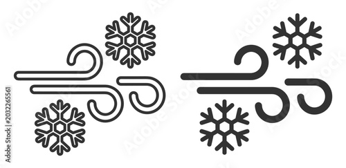 Obraz na plátně cold wind winter air icon set vector illustration on transparent background