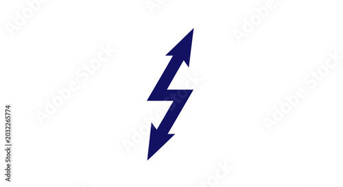 Quadro em tela Blue lightning bolt symbol representing energy and power.