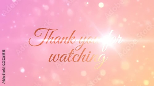 Elegant thank you message on soft gradient background with bokeh effects