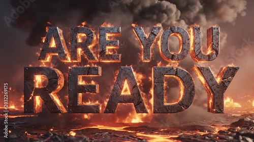 Explosive typography are you ready message with cinematic visual effects