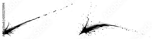 Photos Dynamic ink splatters and fast brush stroke drips in abstract expressive style