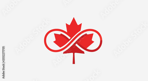 Metis Nation Canada symbol with red maple leaf and infinity sign.