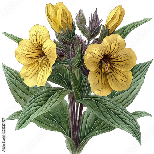 Photography watercolor graphic of Monkey Flower Flower illustration, isolated on a white background