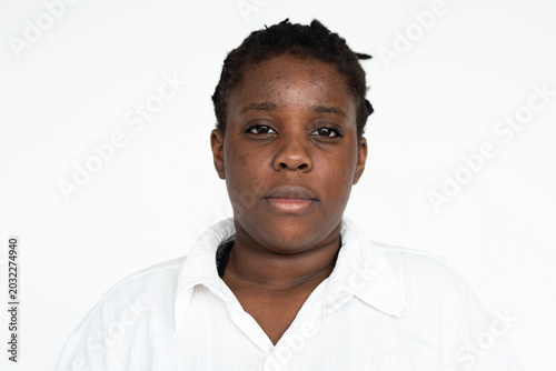Quadro su tela Portrait confident person white shirt