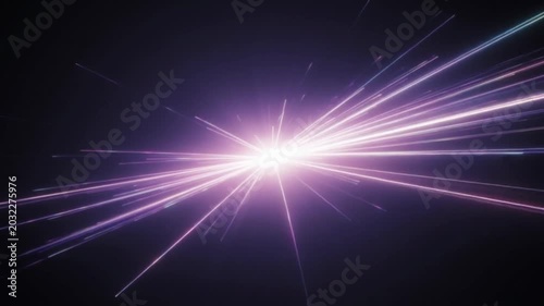 Abstract Neon Starburst with Lavender Pink and Icy Blue Motion Lines