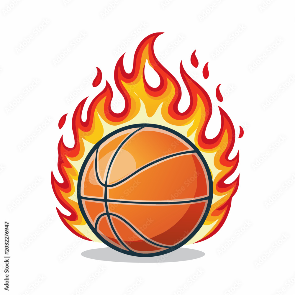 Fototapeta premium Basketball on Fire