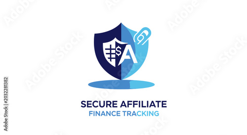 Secure Affiliate Finance Tracking Logo on White Background.