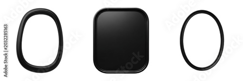 Obraz na płótnie Black Smartwatch Watch Face Cases Set Isolated on White Background Realistic 3D