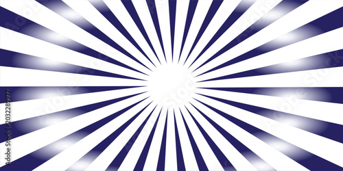 Abstract Dark Navy Blue Sunburst Background with Radial Rays and Gradient Glow