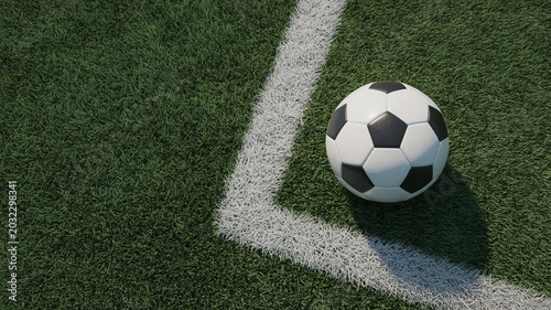 Soccer Ball on Artificial Turf – Top View Sports Background