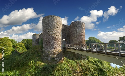 The medieval Llantilio Castle, also White Castle, circa 1185-87, Llantilio Crossenny, Monmouthshire, Wales, United Kingdom