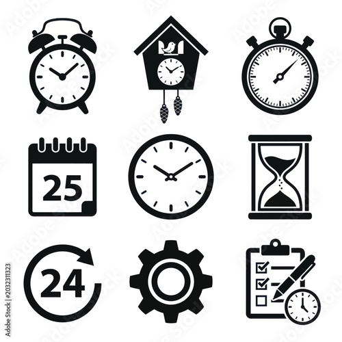 Collection of Time Related Icons.