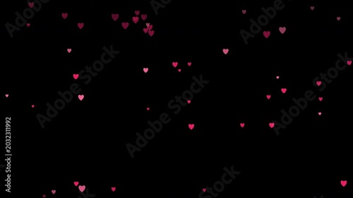 Pink Hearts Falling in a Flurry Animation, Romantic Love Overlay, Valentine's Day Background, Wedding Particles, Heartbeat Motion Graphic, Social Media 4k video
