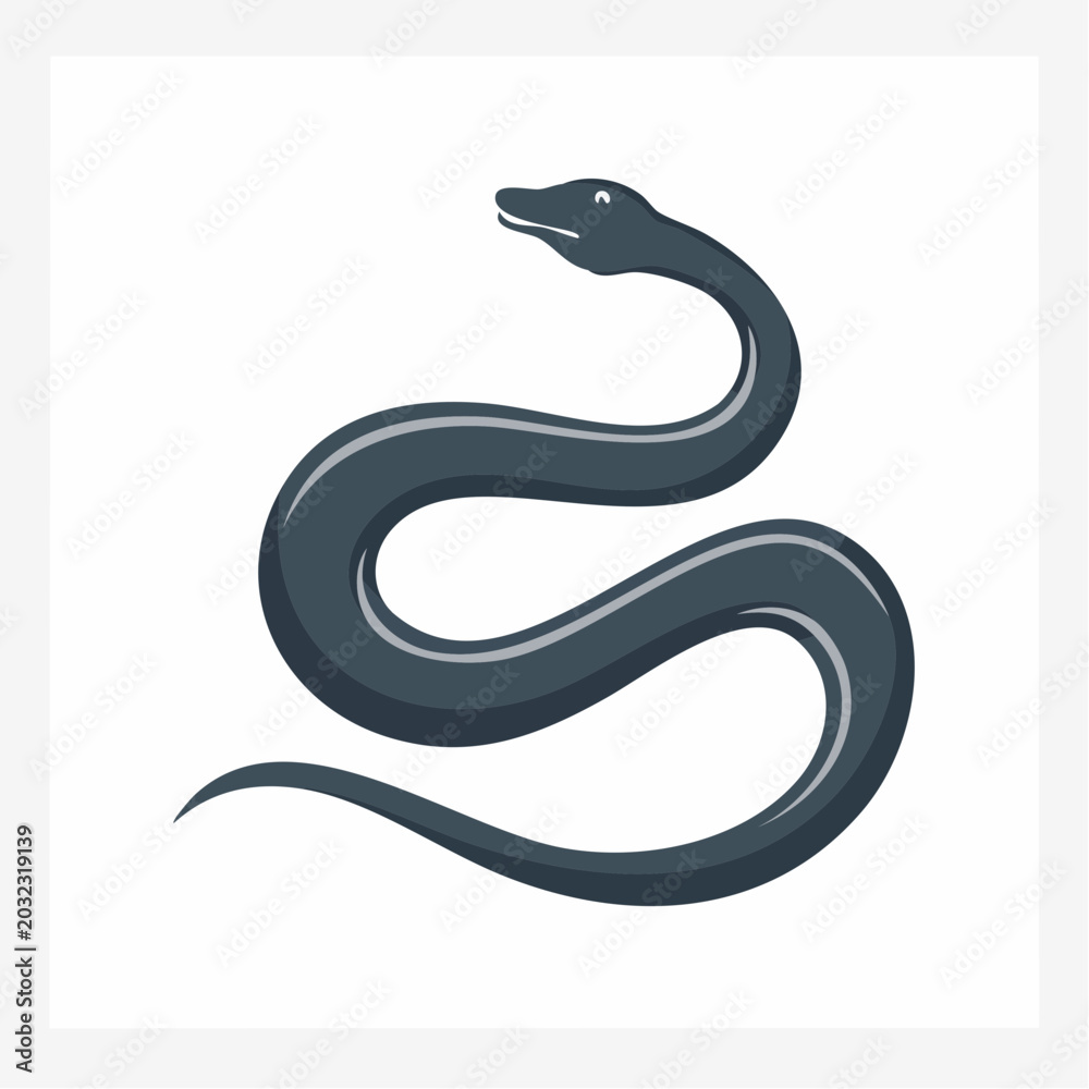 Obraz premium Stylized Dark Eel Illustration