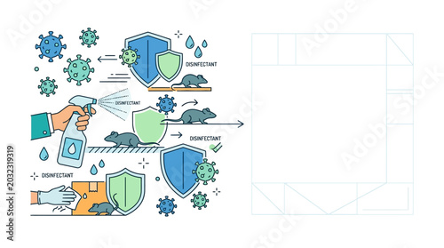 Disinfection and Pest Control Vector Illustration Concept.
