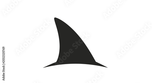 Bilde på lerret Black shark fin icon silhouette
