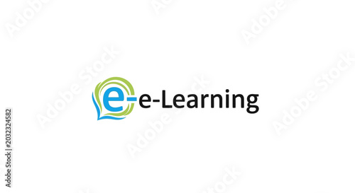 E learning logo design for education and online courses on white