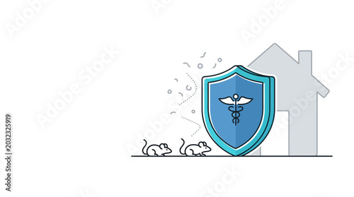 Bilde på lerret Medical protection shield protecting a house from mice infestation