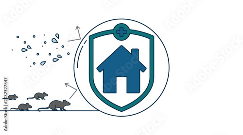 Bild auf Leinwand Pest control home protection shield concept.