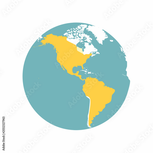 Stylized Globe Showing North and South America
