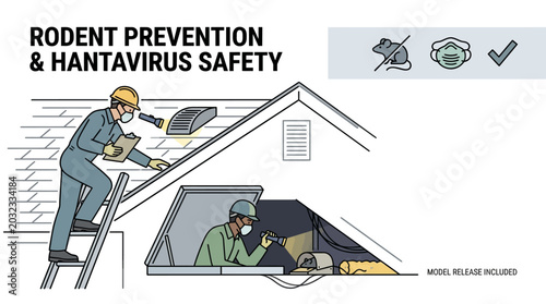 Tableau sur toile Rodent Prevention and Hantavirus Safety Inspection Workers.