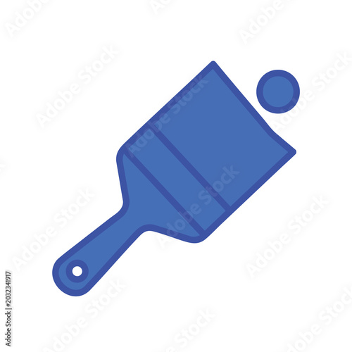 Minimalist blue paintbrush icon with a circular detail.
