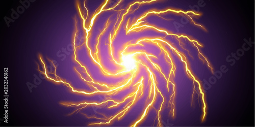 Konstfotografi Abstract glowing fire and lightning energy background with electric plasma waves
