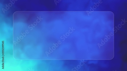 Blue Corporate Presentation Background 4K Seamless Loop, Abstract Glassmorphism UI Layout Template, Futuristic Cyan Technology Text Holder Frame