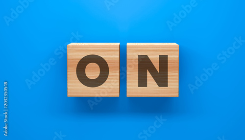 Fényképezés Wooden Blocks with ON Text