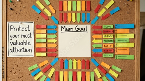 Main Goal Surrounded by Planning Arrows and Task Notes