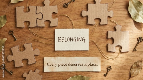 Puzzle Pieces Representing Diversity and Inclusivity, Fostering Belonging