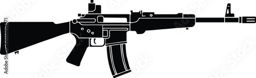 Photos rifle silhouette vector icon firearm outline with scope