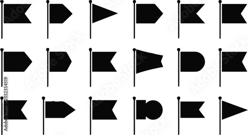 Photos flag shapes different pennant swallowtail rounded vector icons