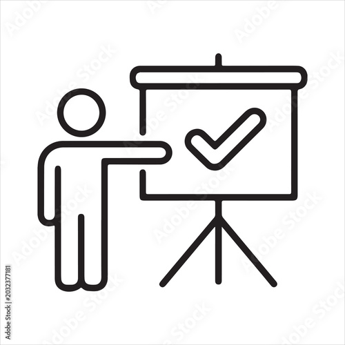 Person presenting a successful outcome on a whiteboard.