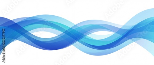 Dynamic abstract blue flowing waves with transparent overlapping layers ideal for modern technology backgrounds or fluid design elements