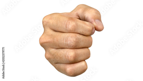 Bild auf Leinwand Clenched fist punching or holding tight isolated on transparent background
