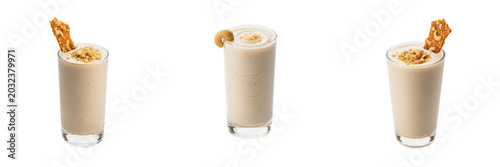Cashew botanical fluid smoothie liquid extract showcasing organic plant emulsion parameters, distinct cellular taxonomy traits, botanical fluid properties, food nutrition elements within culinary