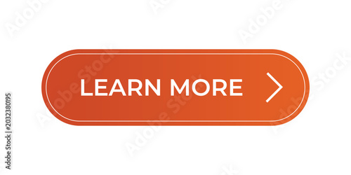 Learn More CTA Button UI Design Orange Gradient Pill Interface with Chevron Icon