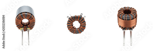 Cuadro en lienzo Power inductor electronic hardware component specimen showcasing solid state phy