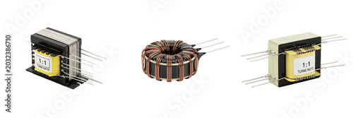 Fotografie Pulse transformer electronic hardware component specimen showcasing solid state