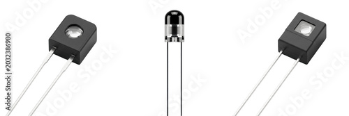 Obraz na plátne Photodiode electronic hardware component specimen showcasing solid state physica