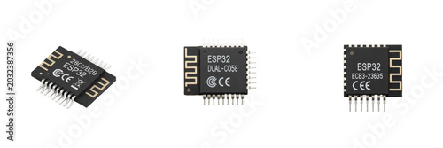 Foto Microcontroller chip electronic hardware component specimen showcasing solid sta
