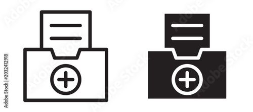 Tableau sur toile Medical history icon In Flat and stroke Style Vector For App, UI, Websites