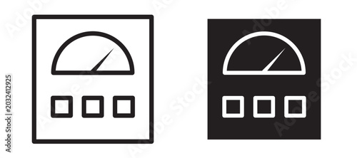 Tableau sur toile Meter icon In Flat and stroke Style Vector For App, UI, Websites