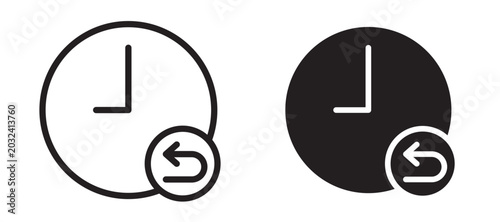 Photos Rewind time icon In Flat and stroke Style Vector For App, UI, Websites