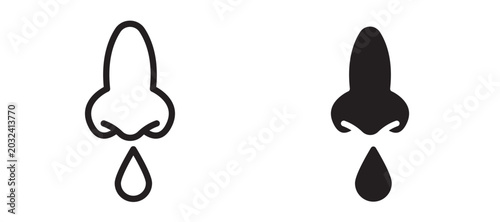Foto Runny nose icon In Flat and stroke Style Vector For App, UI, Websites