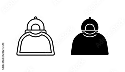 Tableau sur toile Dustpan and Brush Icon Set, Cleaning Tools Vector Graphics